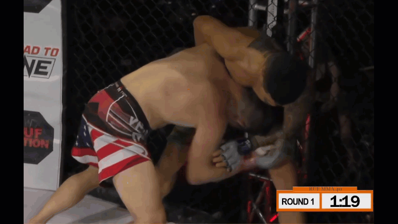 Single leg to double leg against the cage